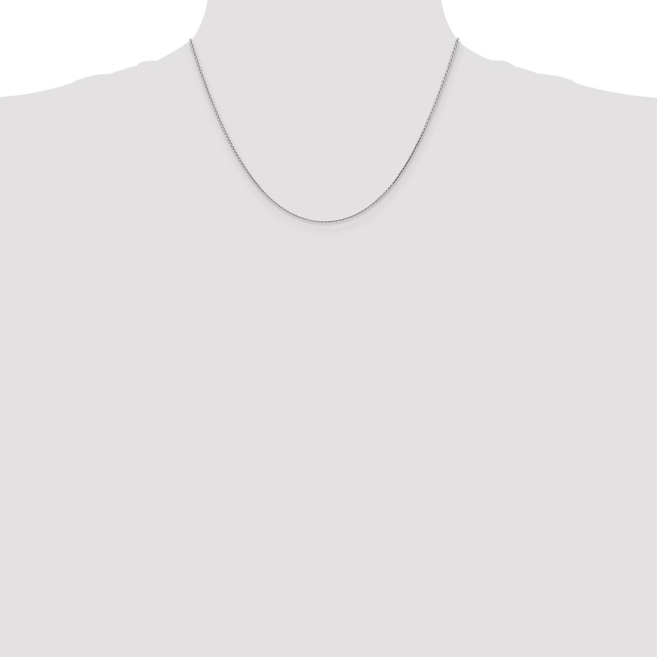 14k WG 1mm D/C Parisian Wheat Chain-1