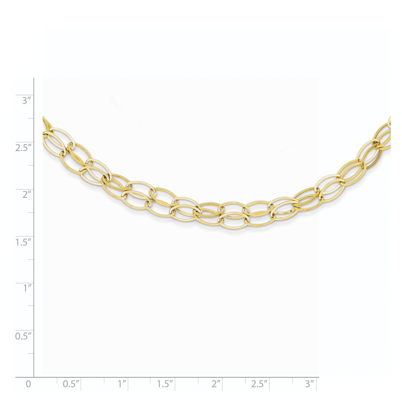 14K Double Strand Oval Links with 2in Ext Necklace-1