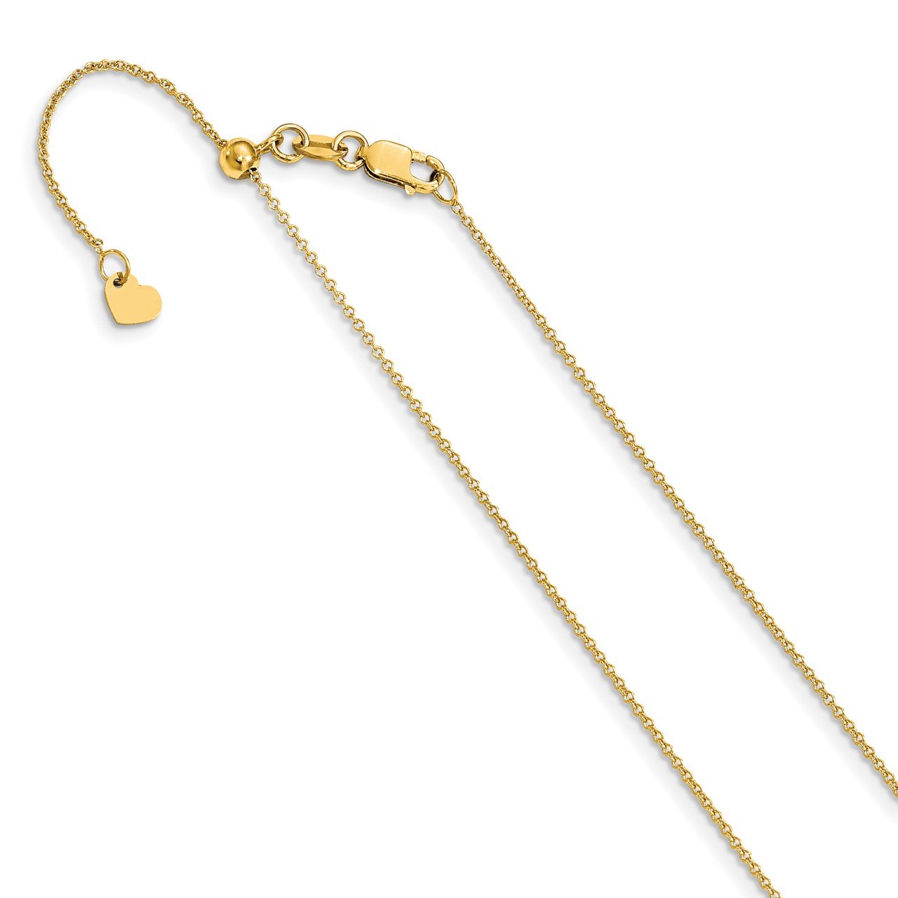 Leslie's 14K Adjustable .7mm Round Cable Chain