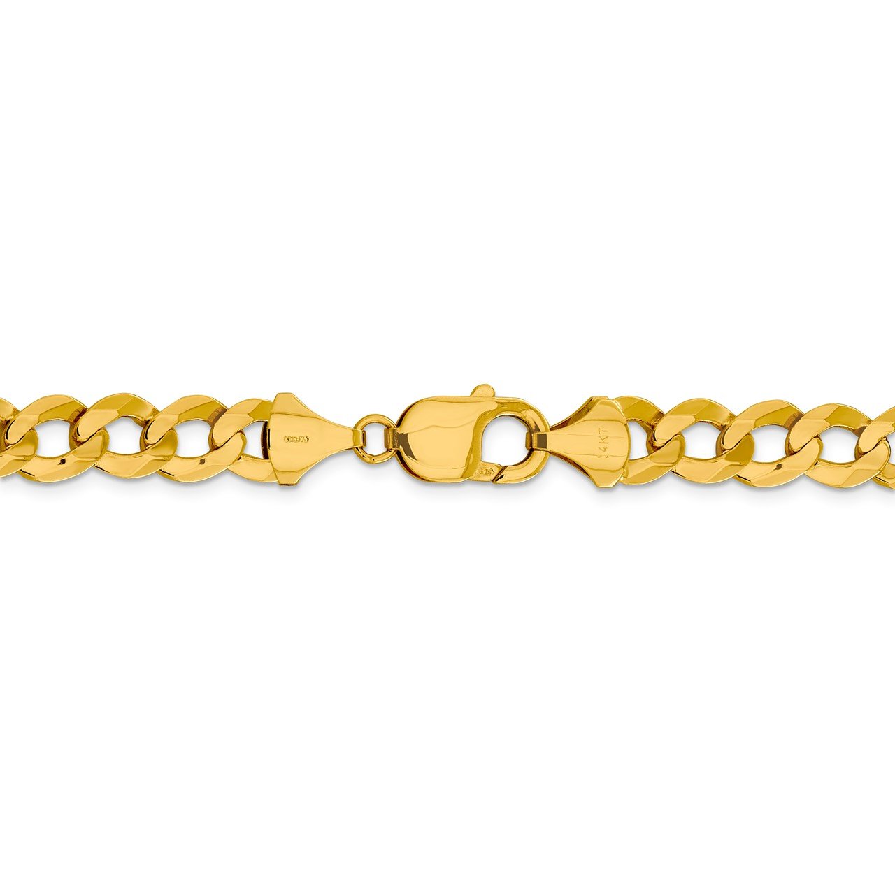 14k 9.4mm Lightweight Flat Cuban Chain-4