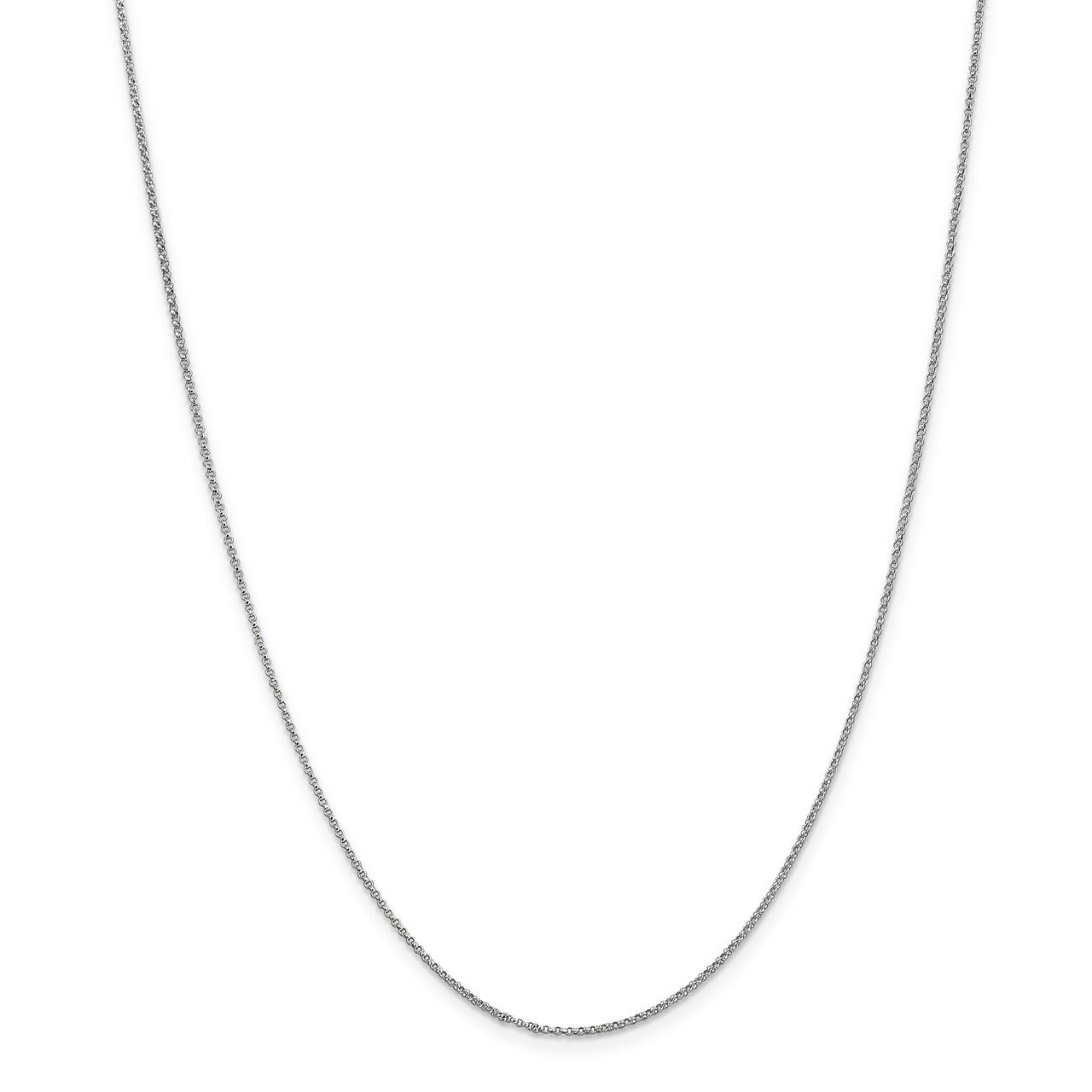 14k White Gold 1.15mm Rolo Pendant Chain