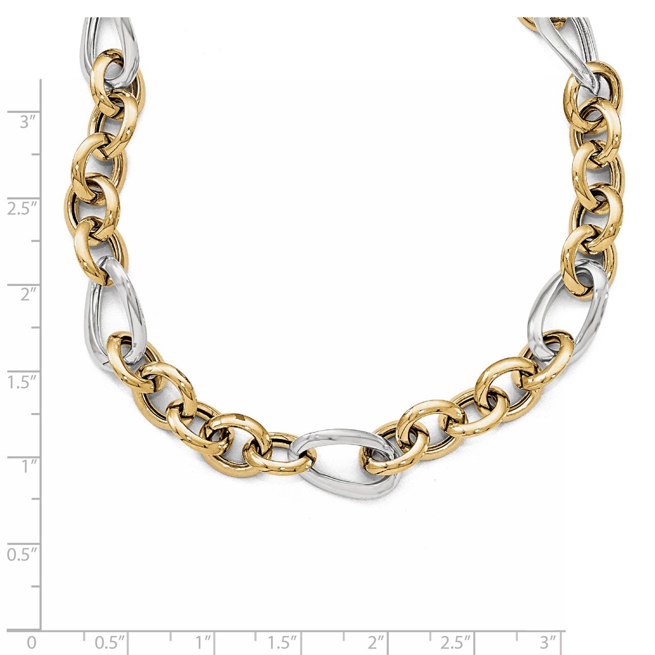 Leslie's 14k Two-tone Polished Fancy Link Necklace-2
