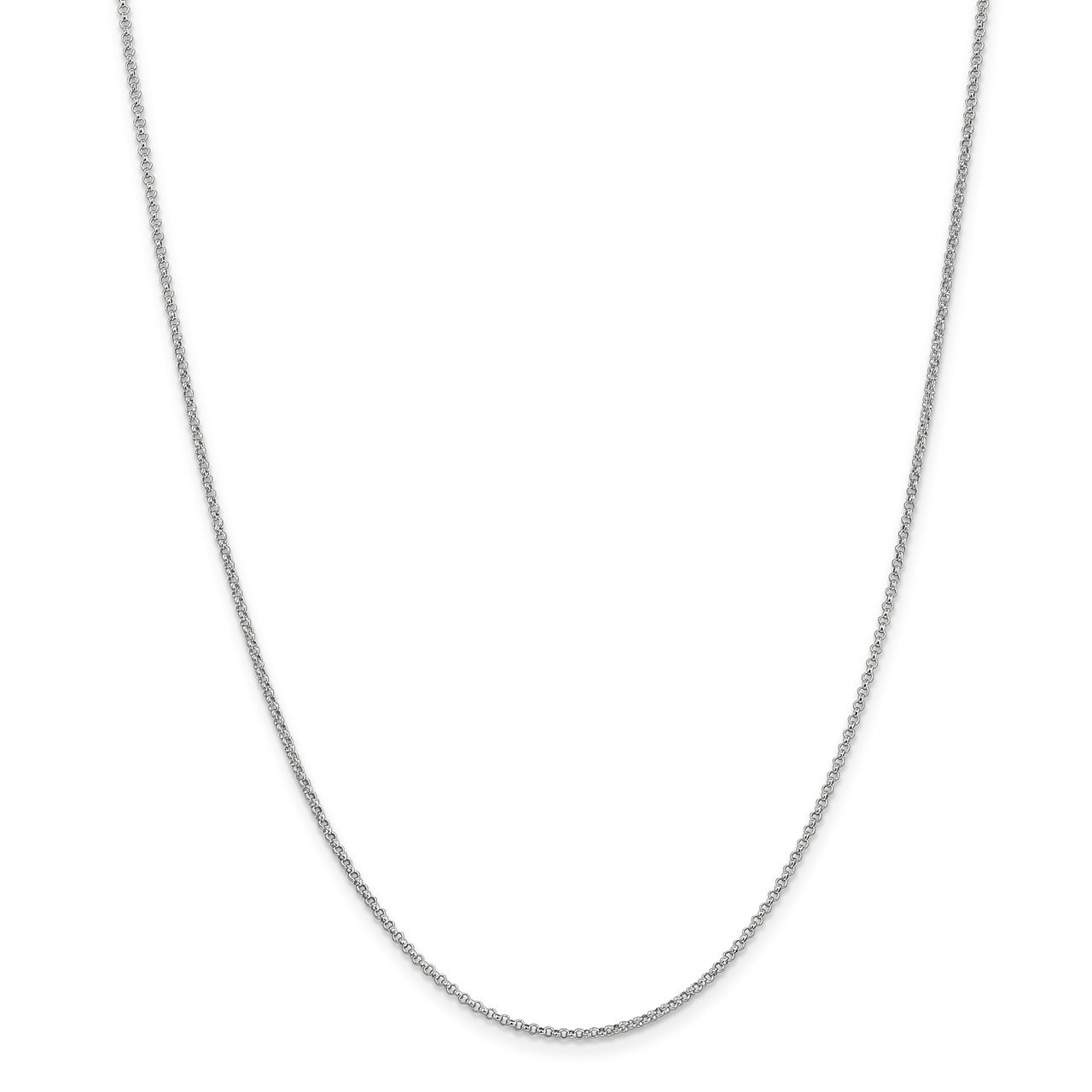 14k White Gold 1.55mm Rolo Pendant Chain