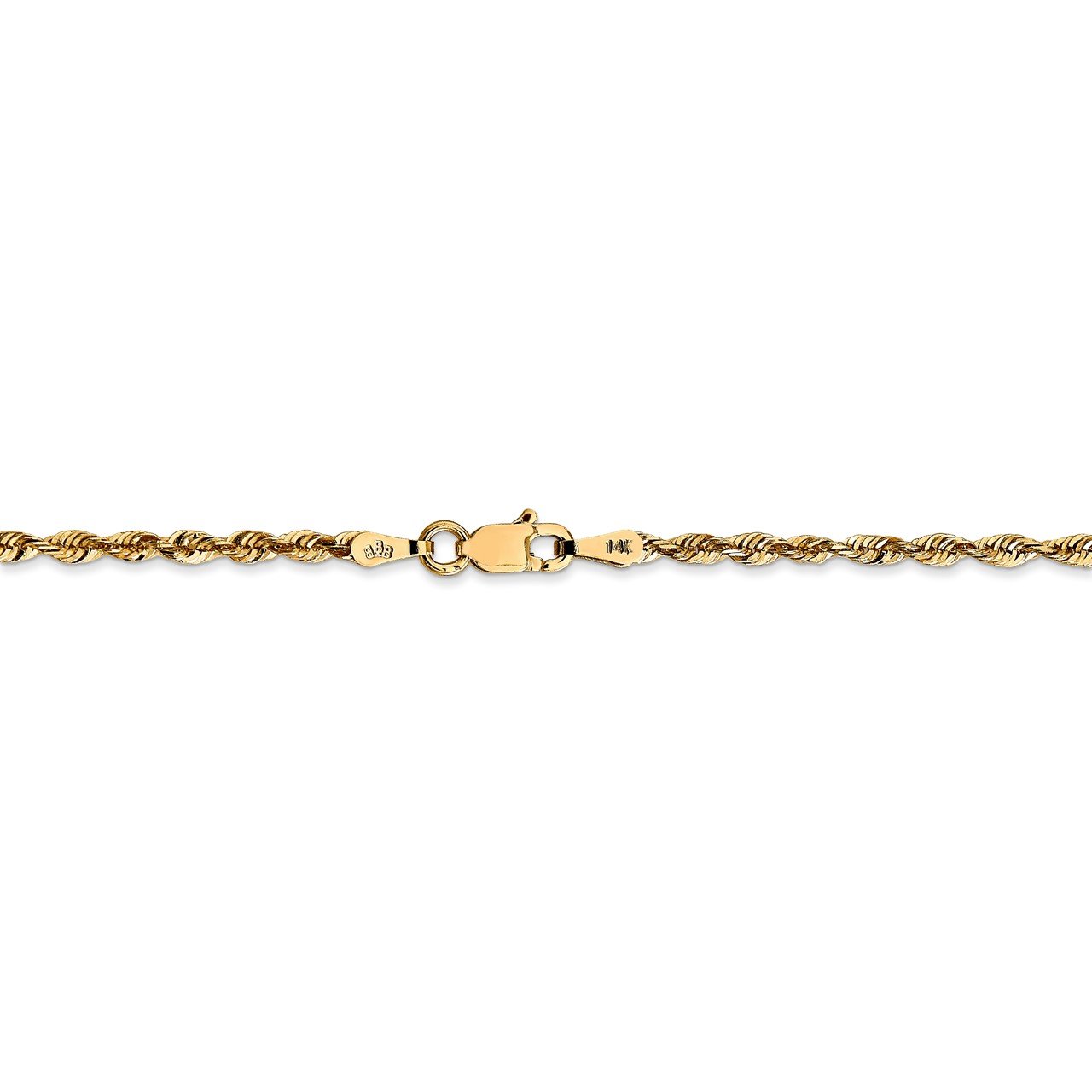 14k 2.25mm Extra-Light D/C Rope Chain-3