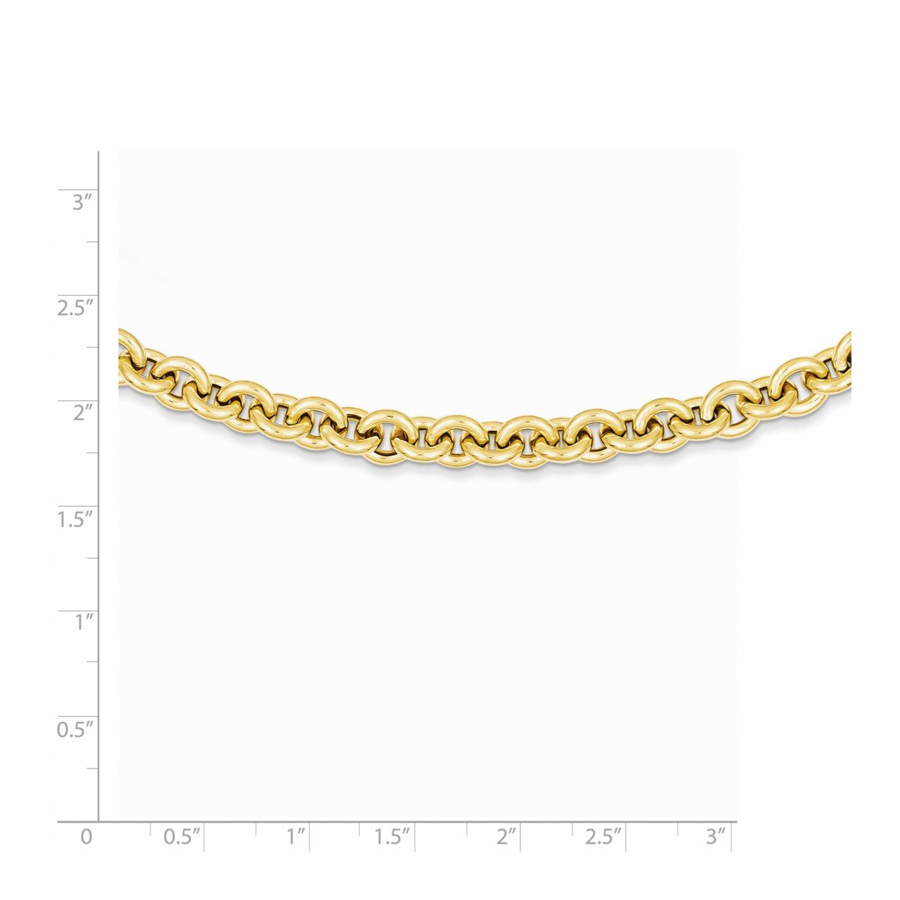 14k 18in 7.25mm Polished Fancy Rolo Link Necklace-1