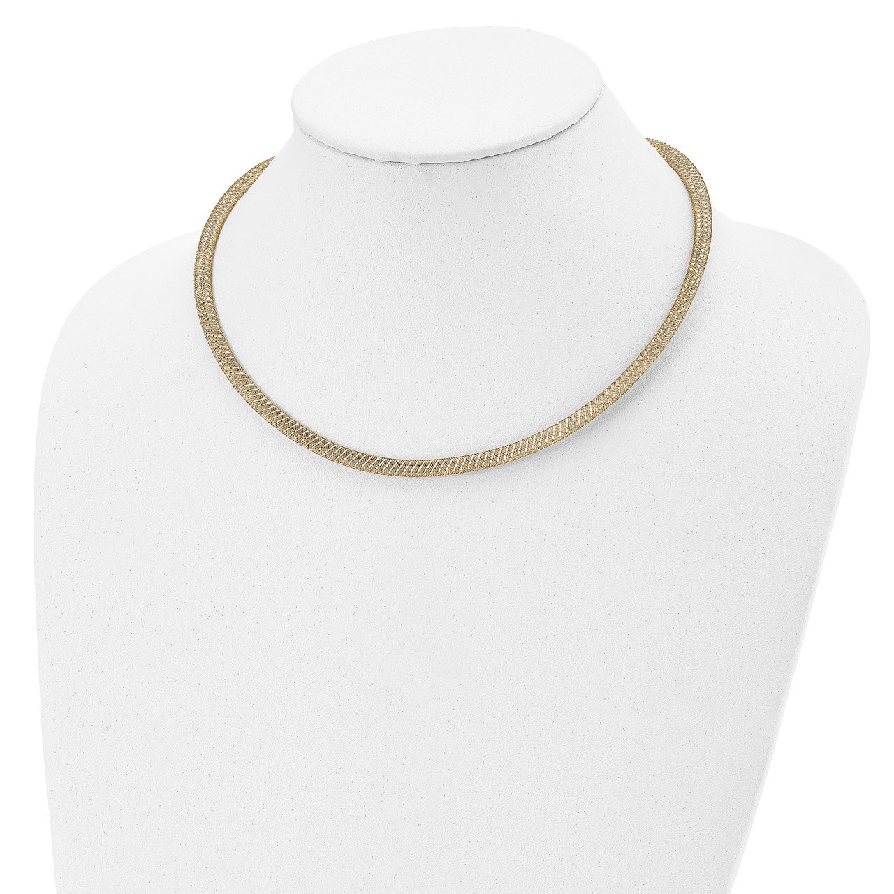Leslie's 14K Two-tone Polished Mesh Stretch Necklace-3
