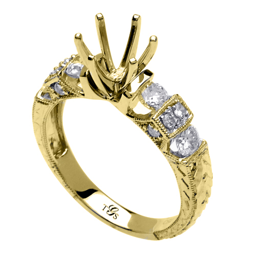 14K White Gold Engagement Ring-2