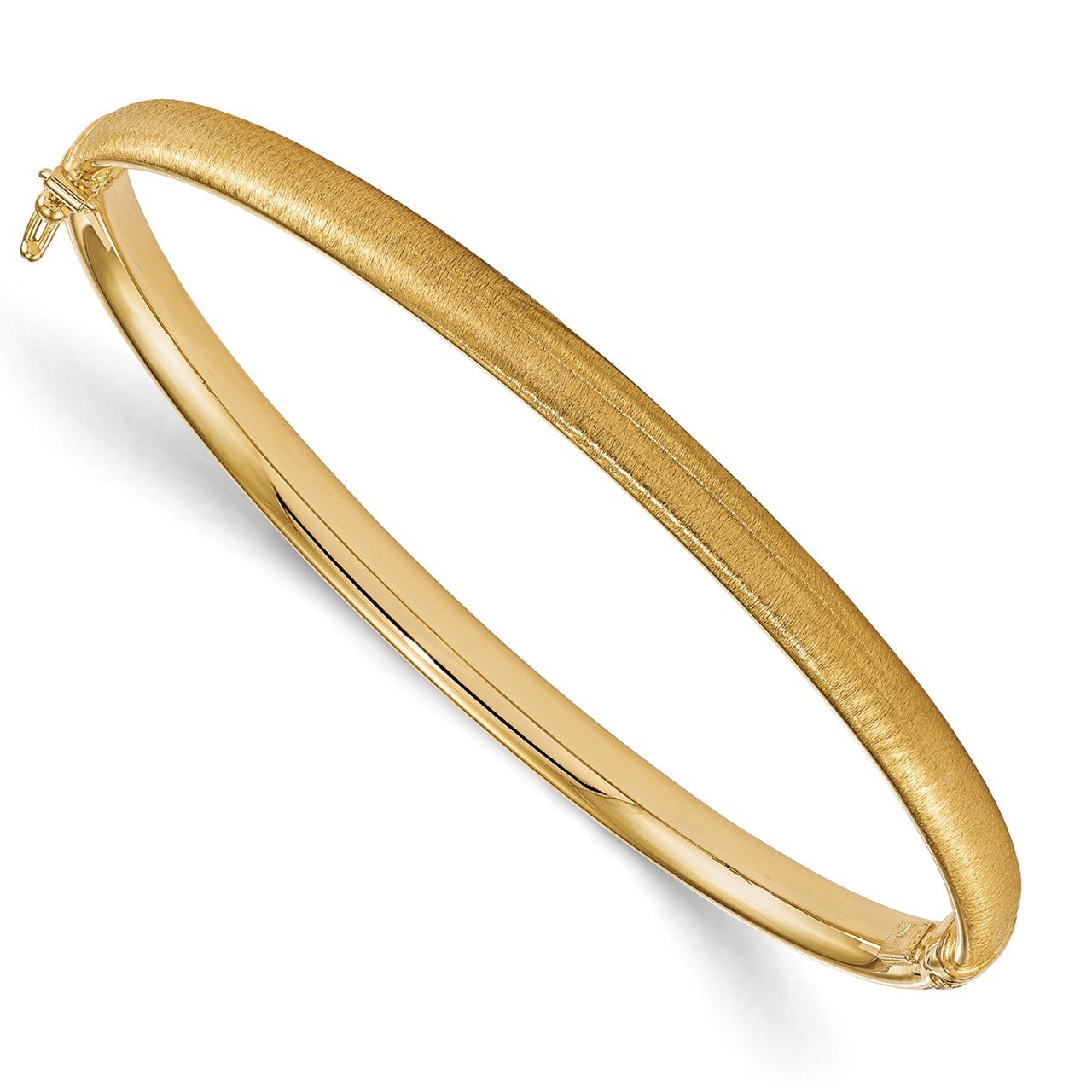 Leslie's 14K Polished and Brushed Hinged Bangle