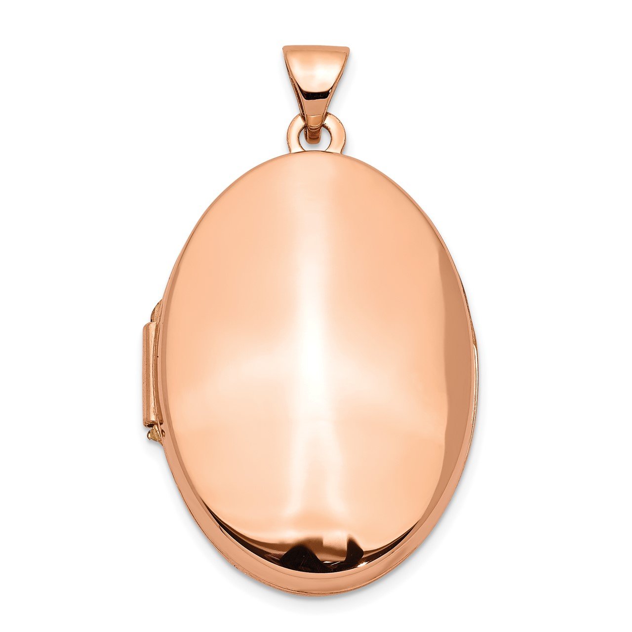 14k Rose Gold Polished 26mm Domed Oval Locket