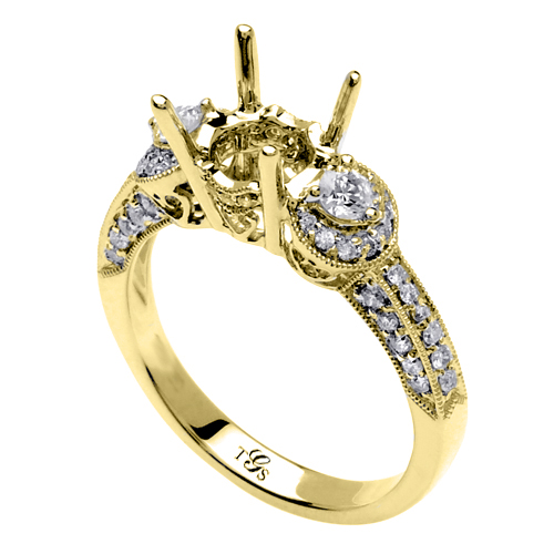 14K Gold Engagement Ring (Rose, White, Yellow)-1