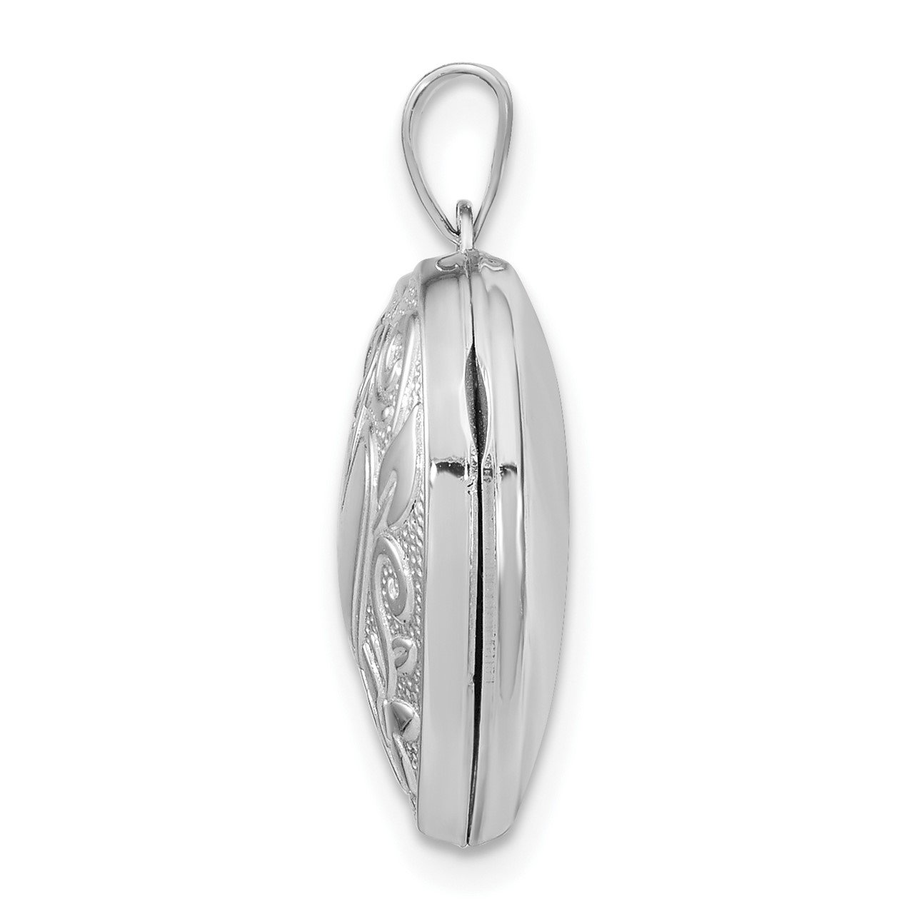 14k White Gold 18mm Heart Locket-1