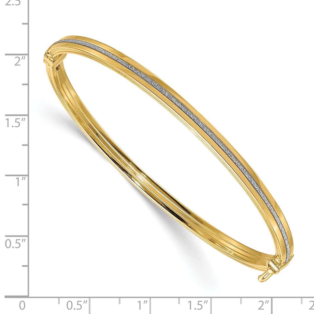 Leslie's 14K Polished Glimmer Infused Hinged Bangle-1