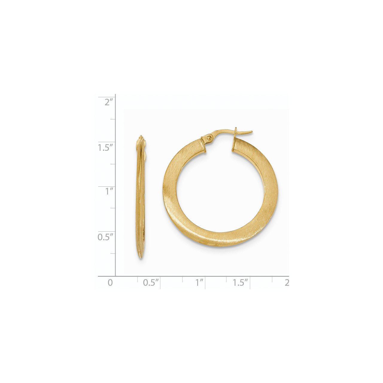 14K Satin Hoop Earrings-1