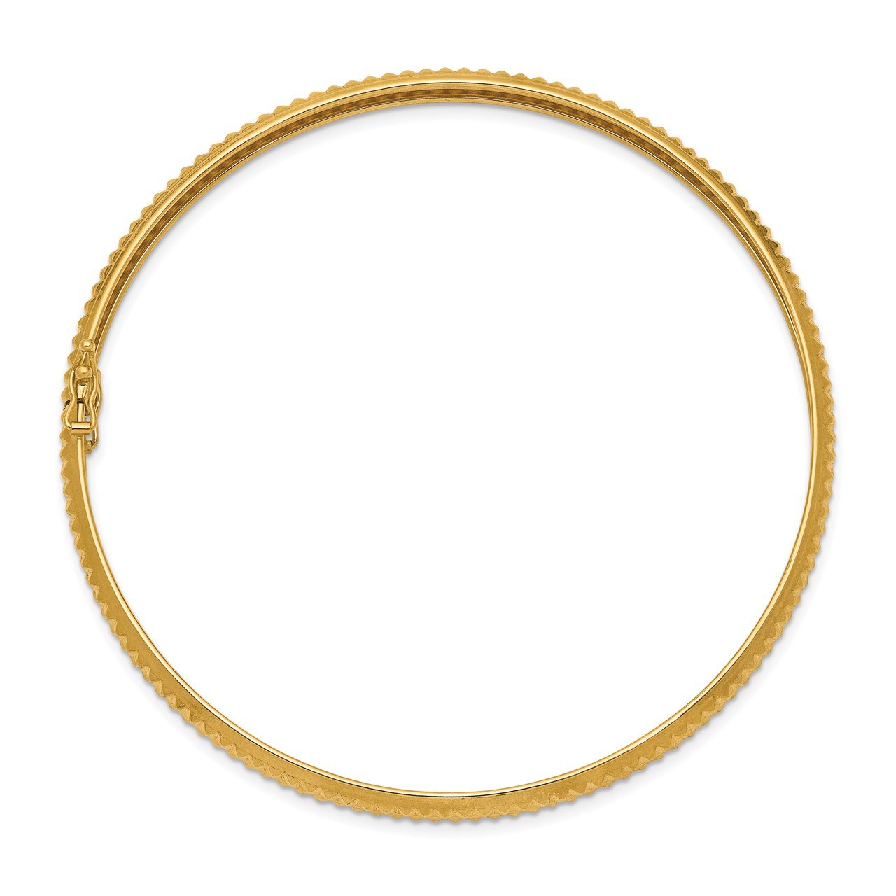 14k Yellow Gold Polished Textured Flexible Bangle-1