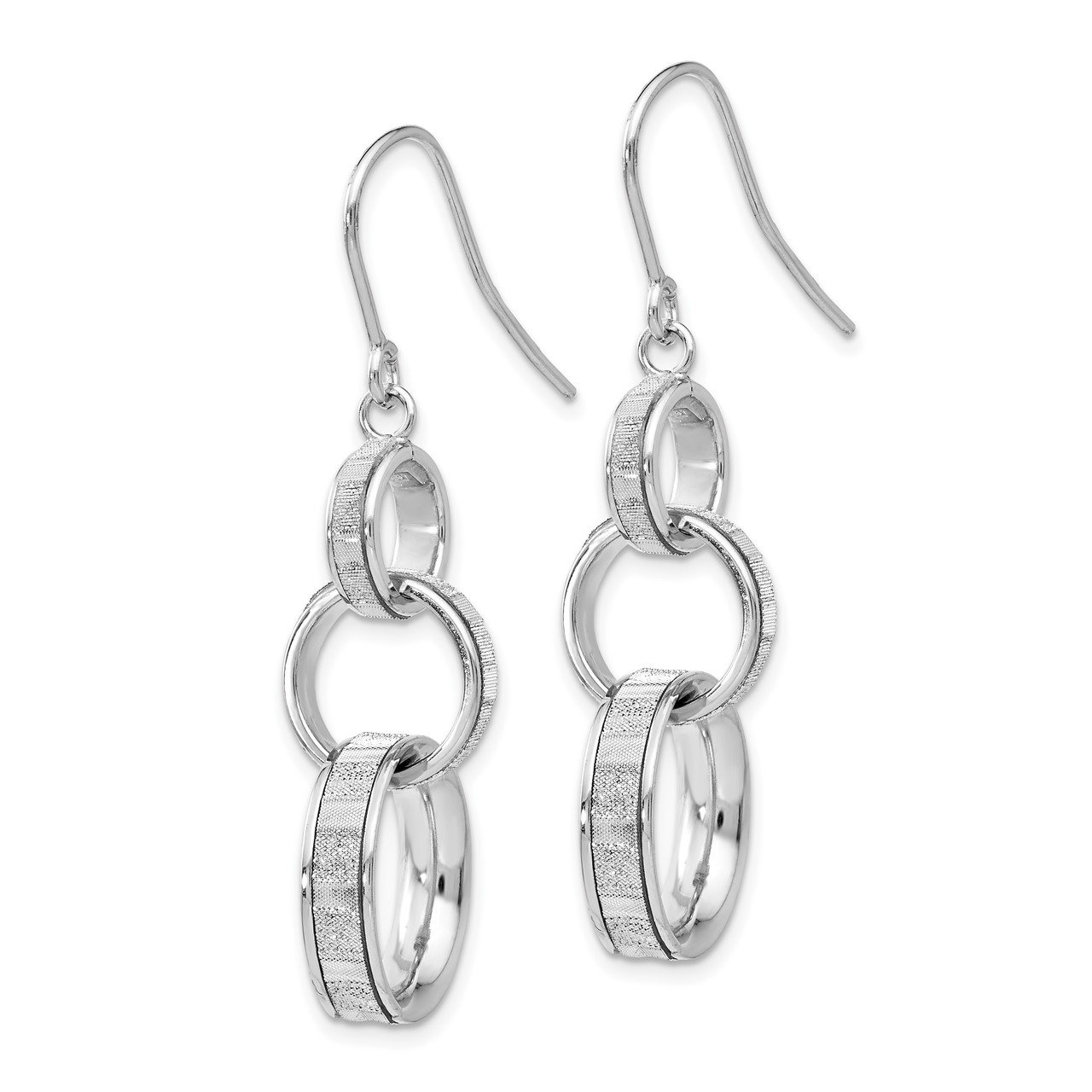 Leslie's 14K White Gold Glimmer Infused Dangle Earrings-1