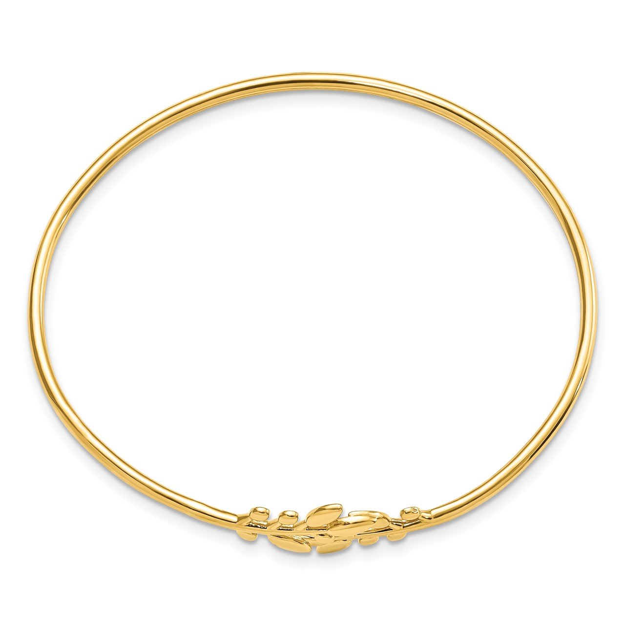 14K Polished Leaves Flexible Bangle-1