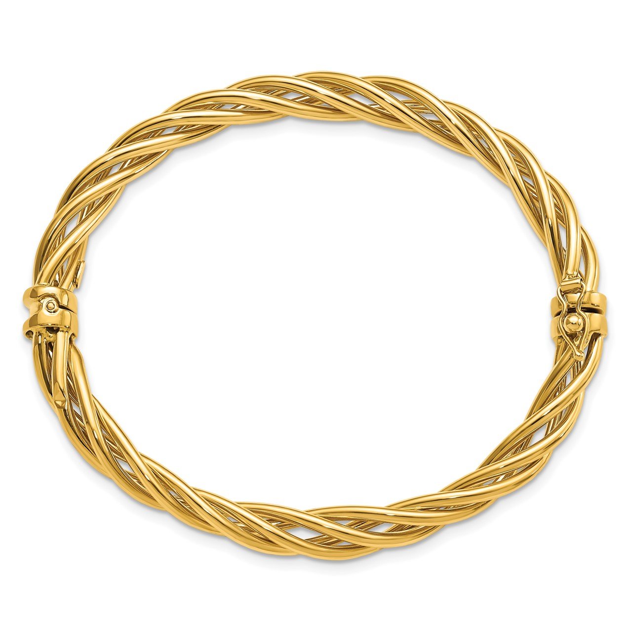 Leslie's 14K Polished Twisted Hinged Bangle-1