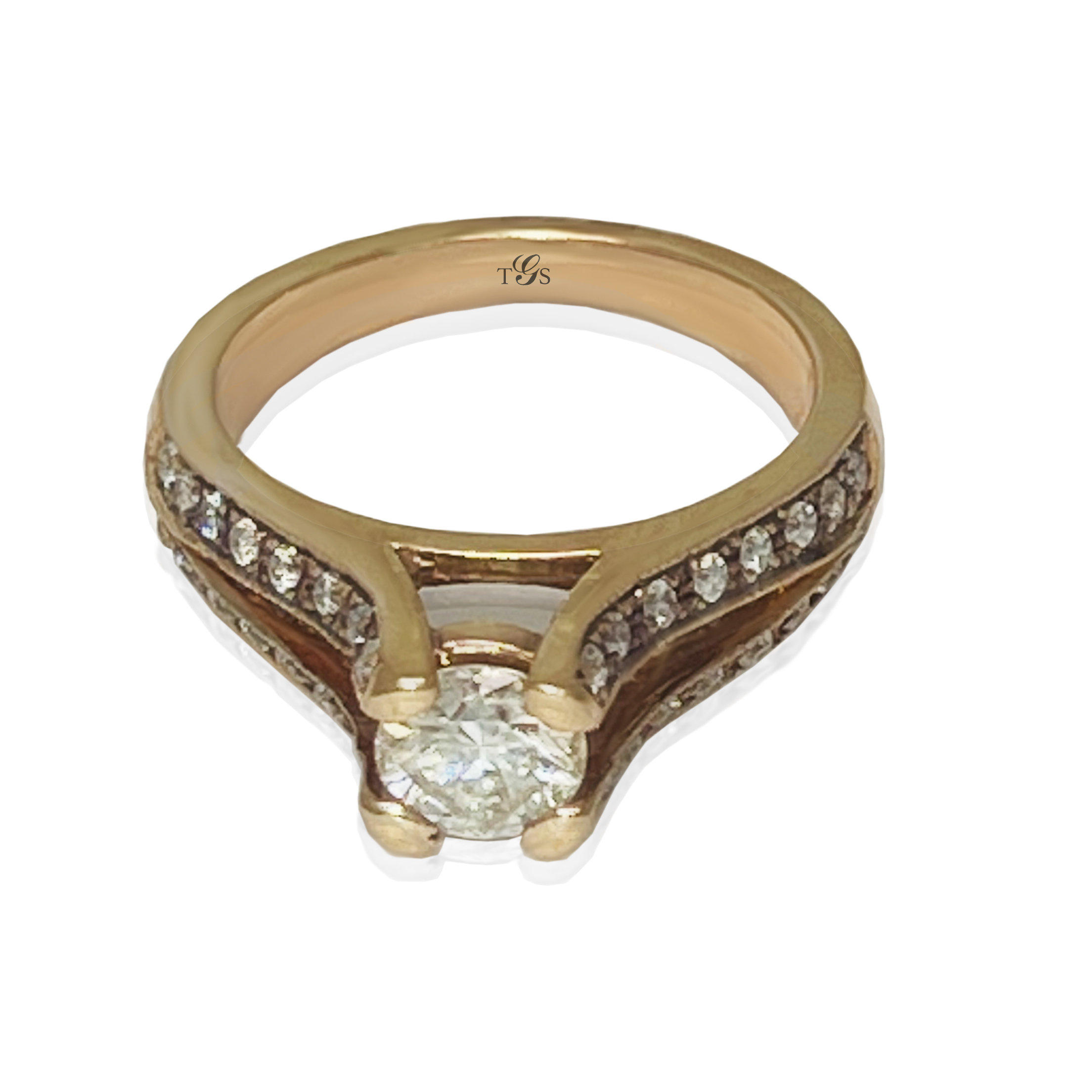 14K Two-Tone Natural Diamond Ring-1