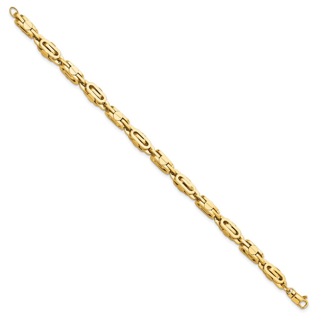 14K Yellow Polished Fancy Link Men's Bracelet-1