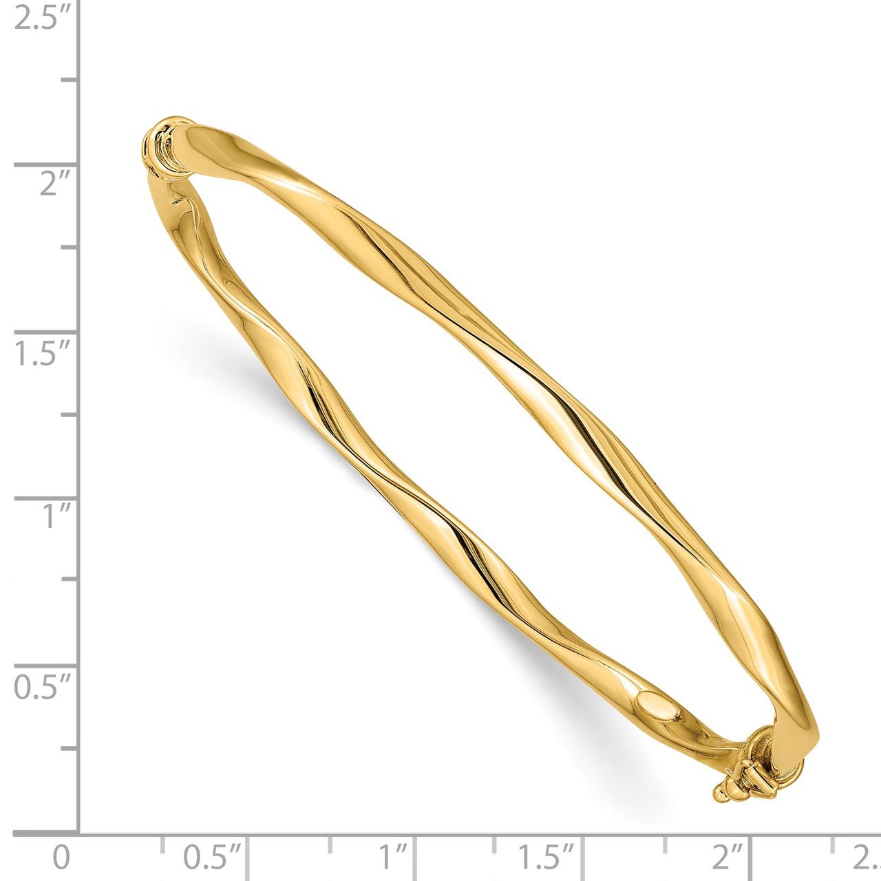 14k Twisted Tube Hinged Bangle-1