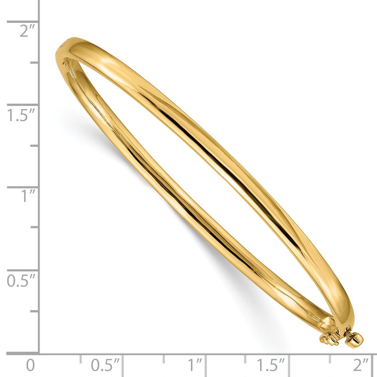 14k 3.6mm Polished Solid Hinged Bangle Bracelet-2