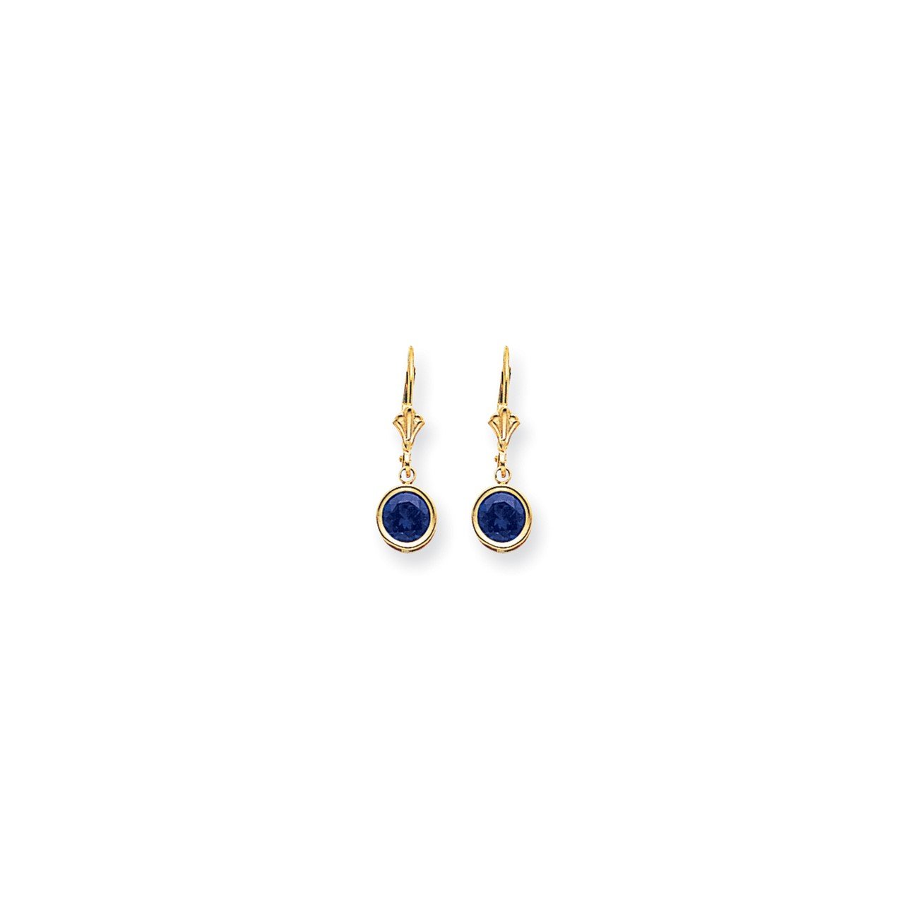 14k 6mm Sapphire leverback earring