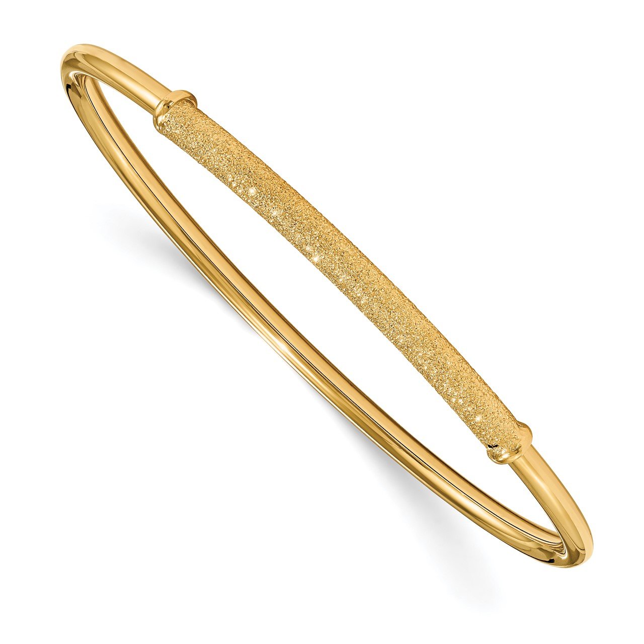 14k Flexible Polished Laser Texture Tube Bangle