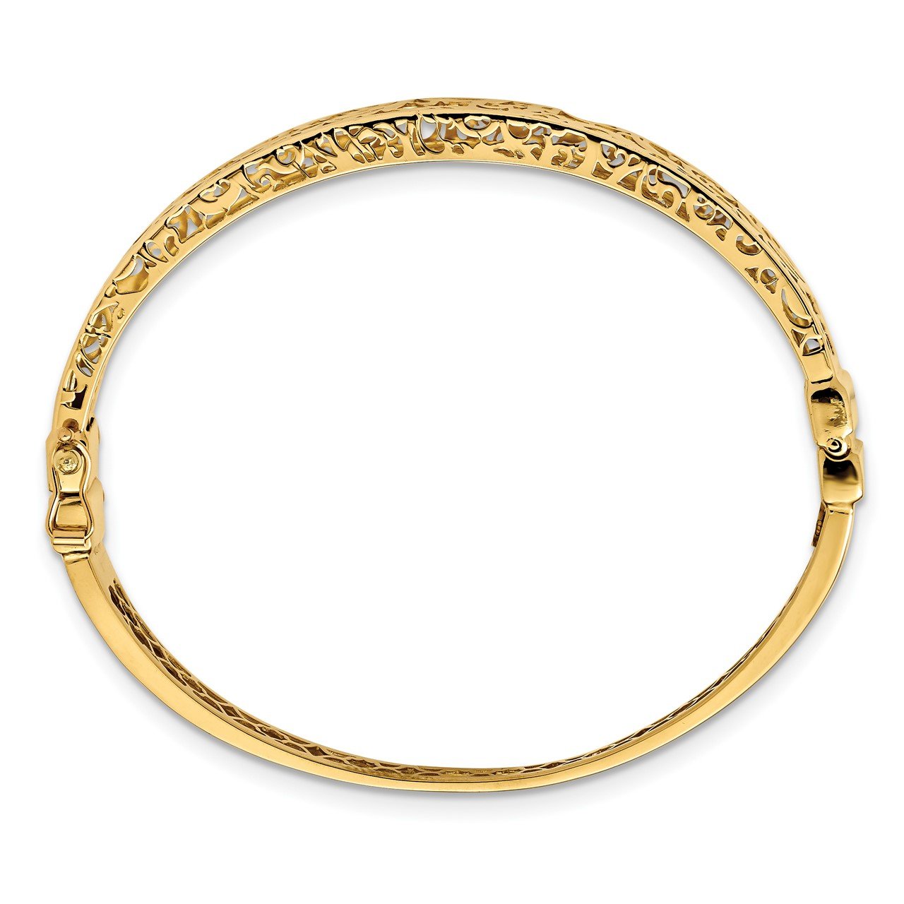 Leslie's 14K Polished Hollow Fancy Bangle-1