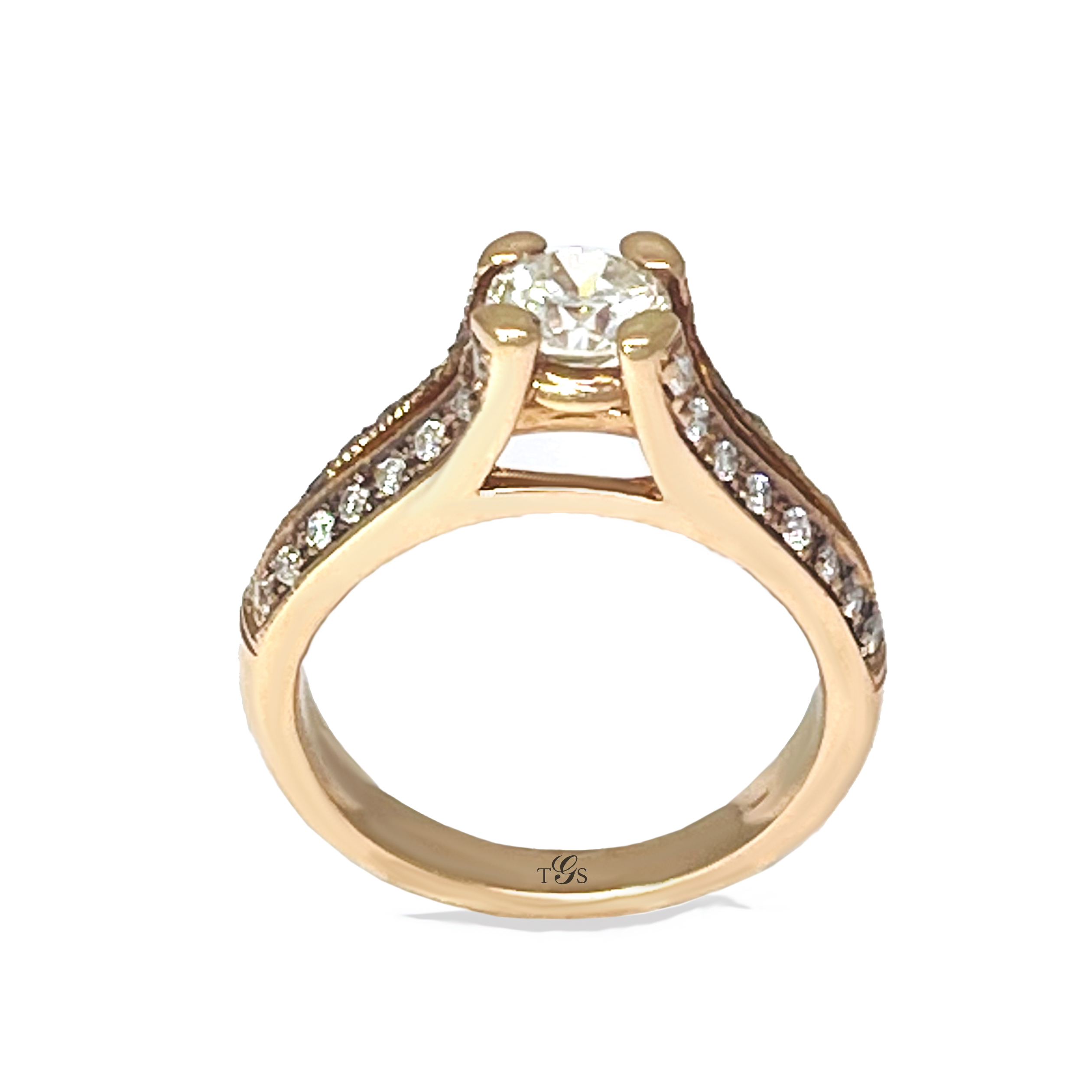 14K Two-Tone Natural Diamond Ring