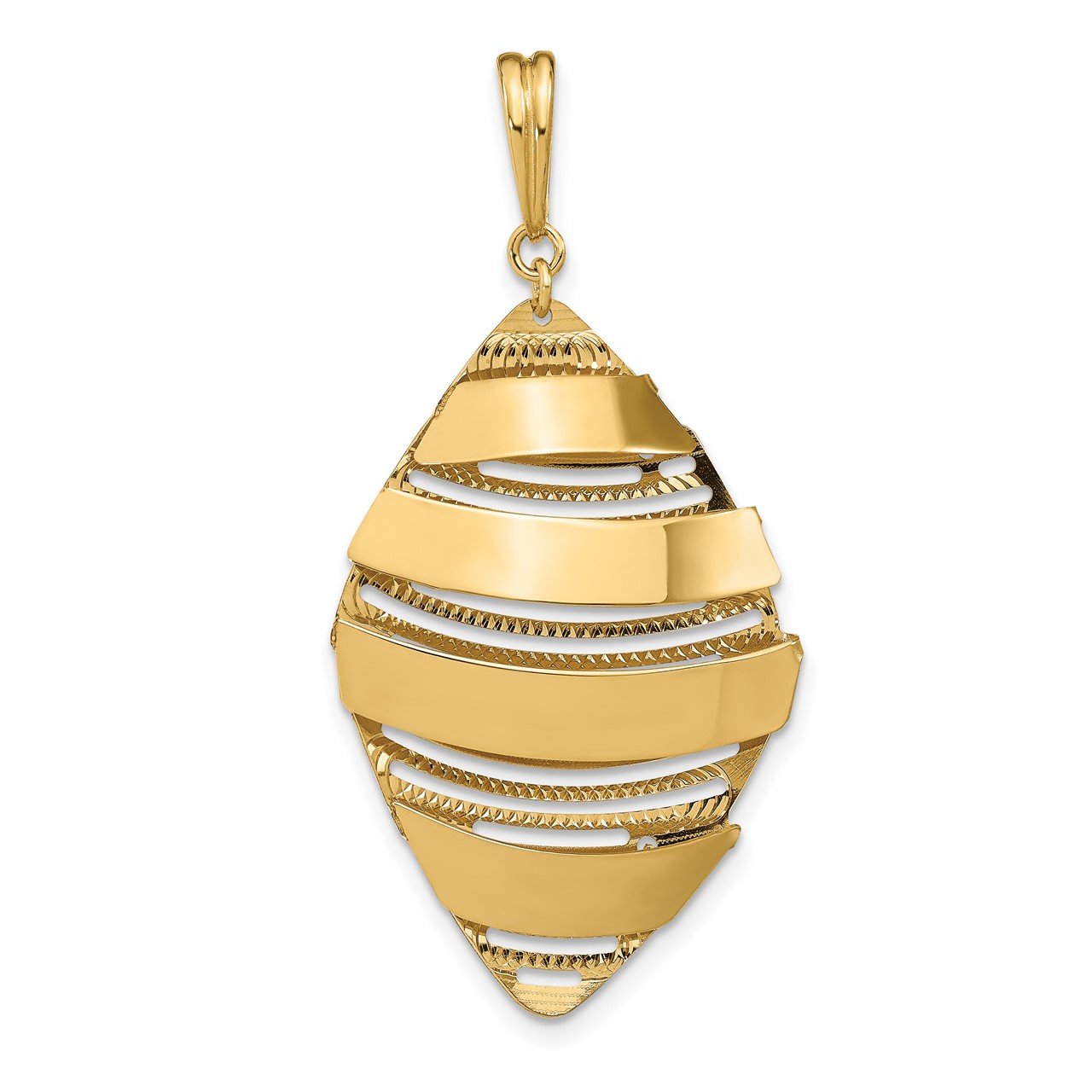 Leslie's 14K Polished Brushed Post Dangle Pendant
