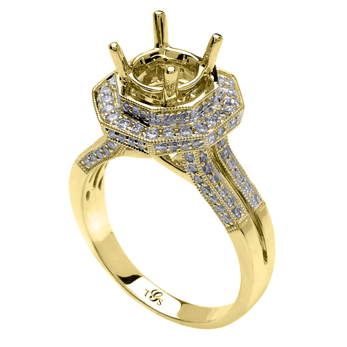 14K Gold Engagement Ring (Rose, White, Yellow)-1