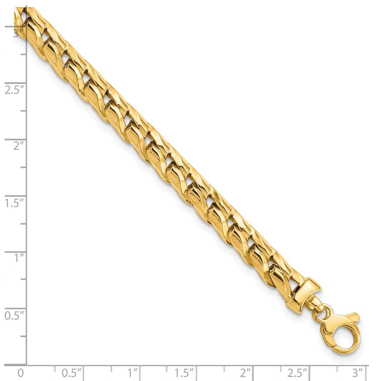 14K Yellow Polished Fancy Link Men's Bracelet-2
