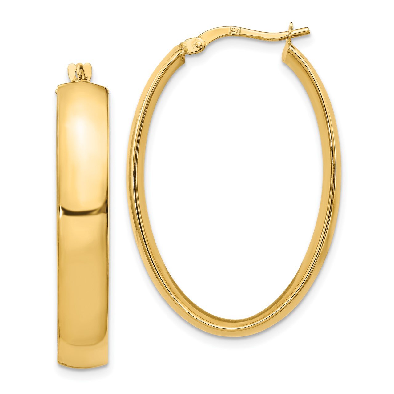 Leslie's 14K 6mm High Polished Oval Hoop Earrings