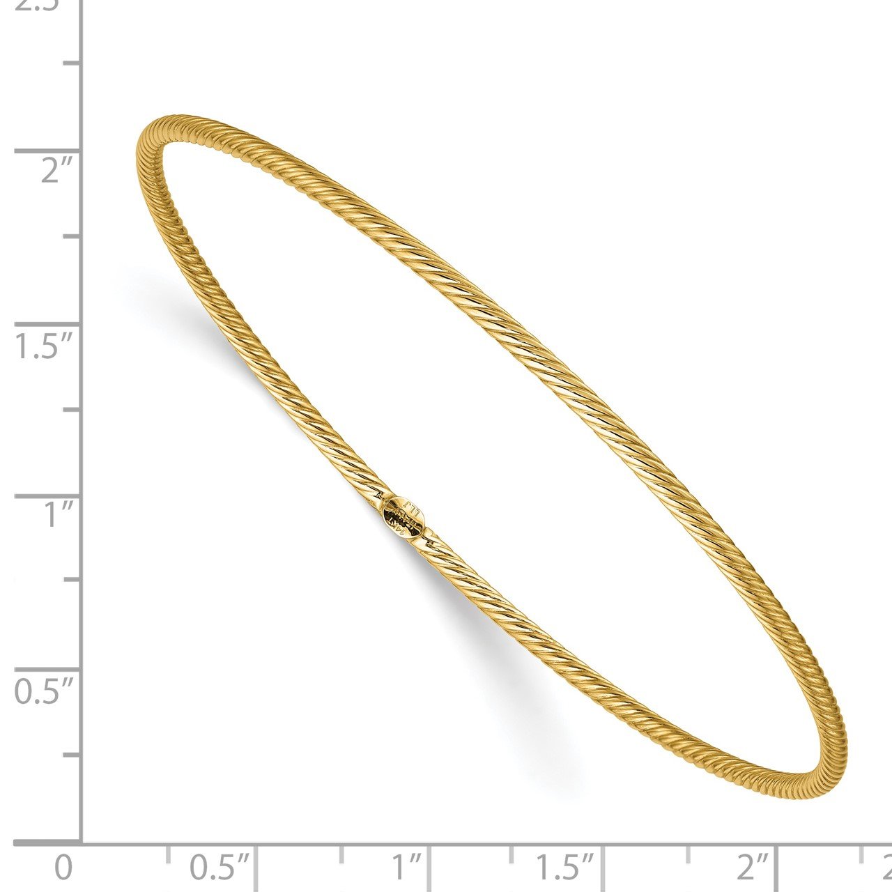 Leslie's 14K Polished Textured Slip-on Bangle-1