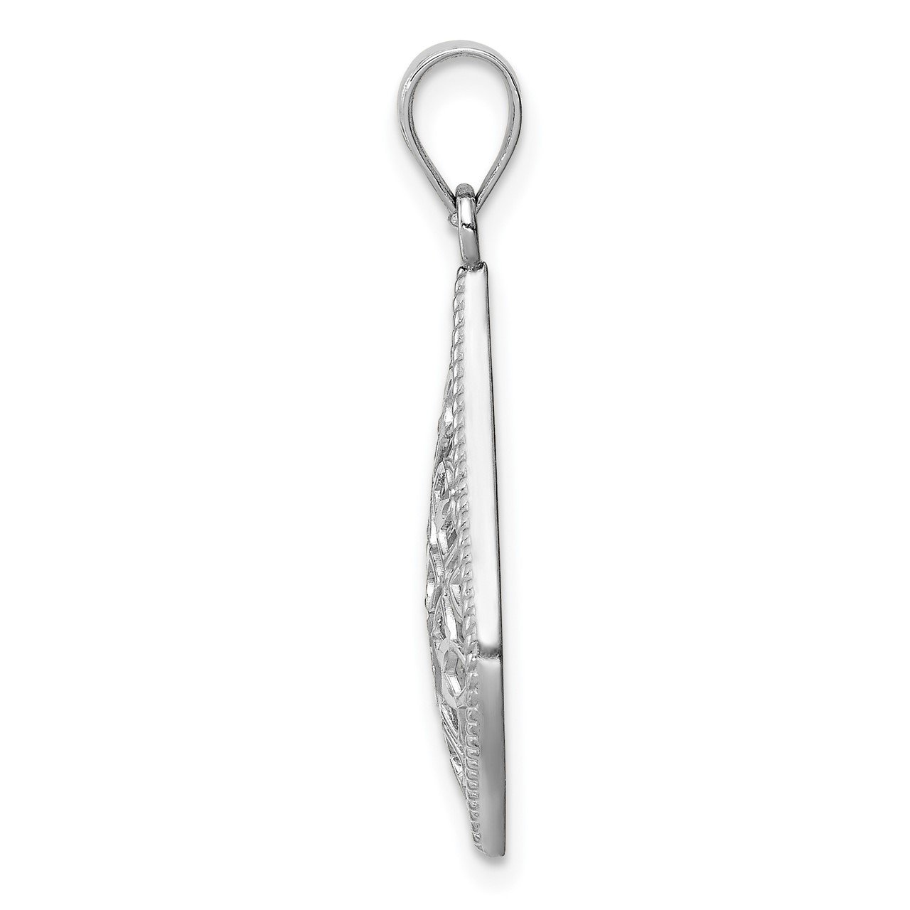 14K White Gold D/C Dangle Pendant-1