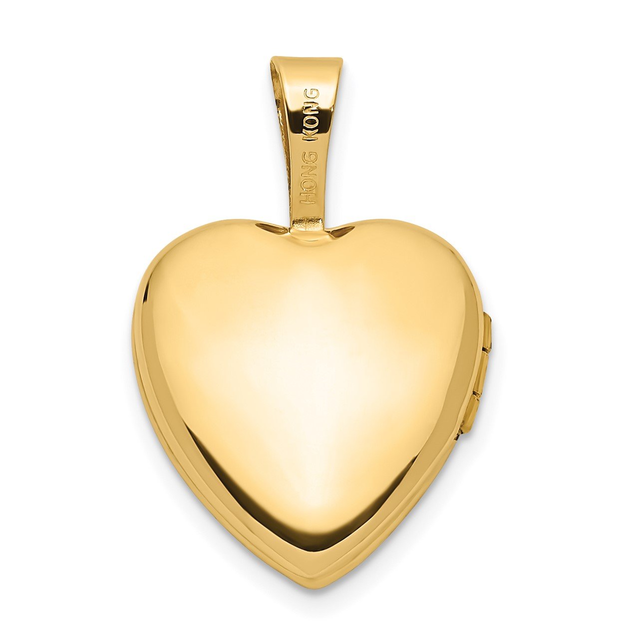 14k 12mm Satin with Enamel Rose Heart Locket-3