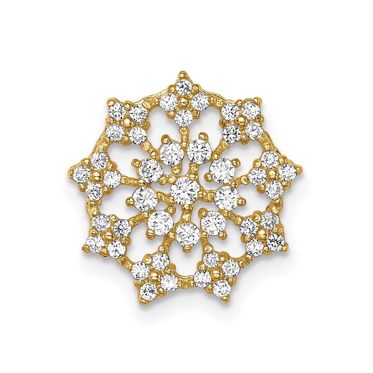 14K Fancy CZ Chain Slide Pendant