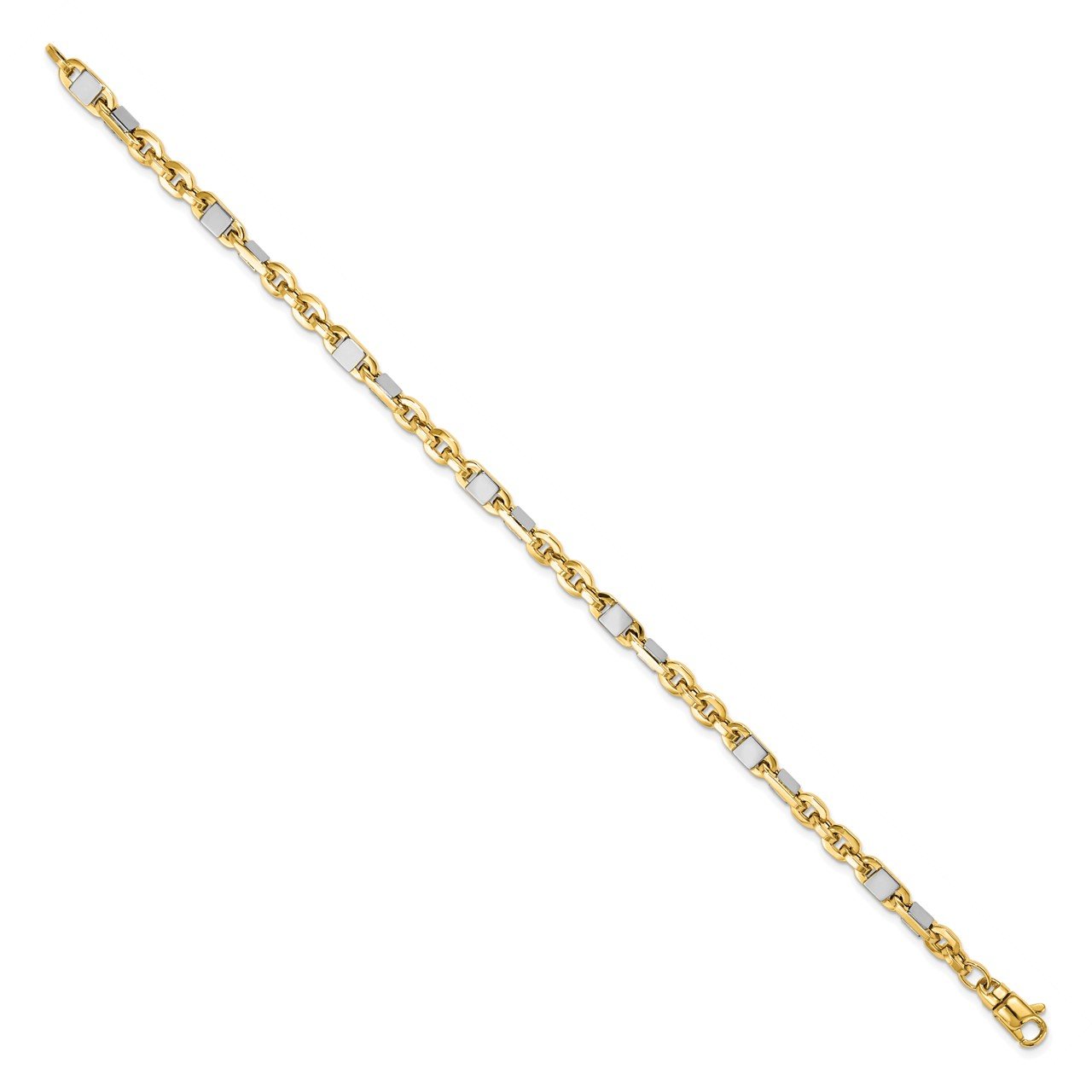 Leslie's 14K Men's Two-tone Polished Link Bracelet-1
