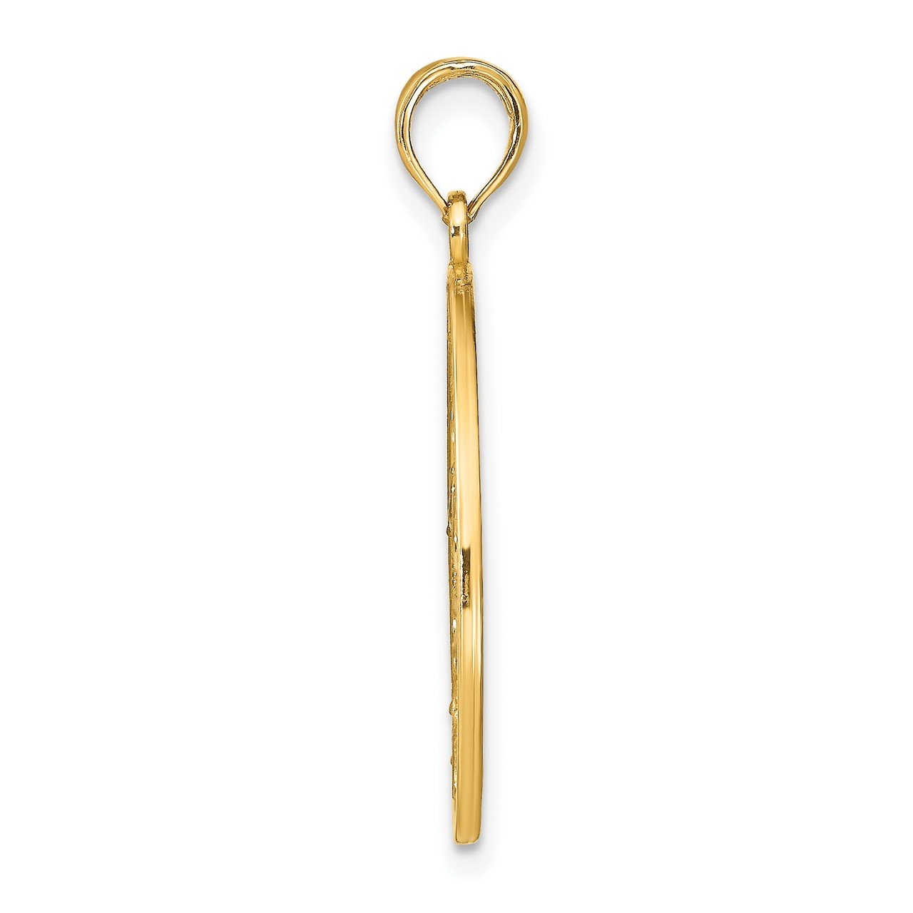 14K with Rhodium Floral Medallion Pendant Charm-1