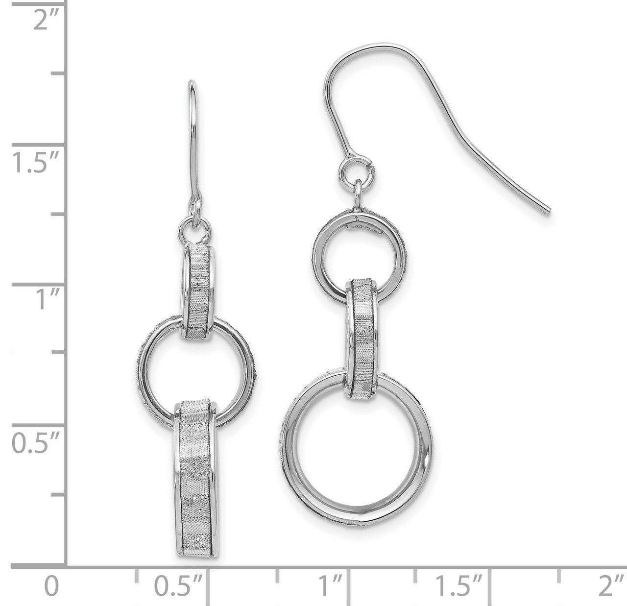 Leslie's 14K White Gold Glimmer Infused Dangle Earrings-2