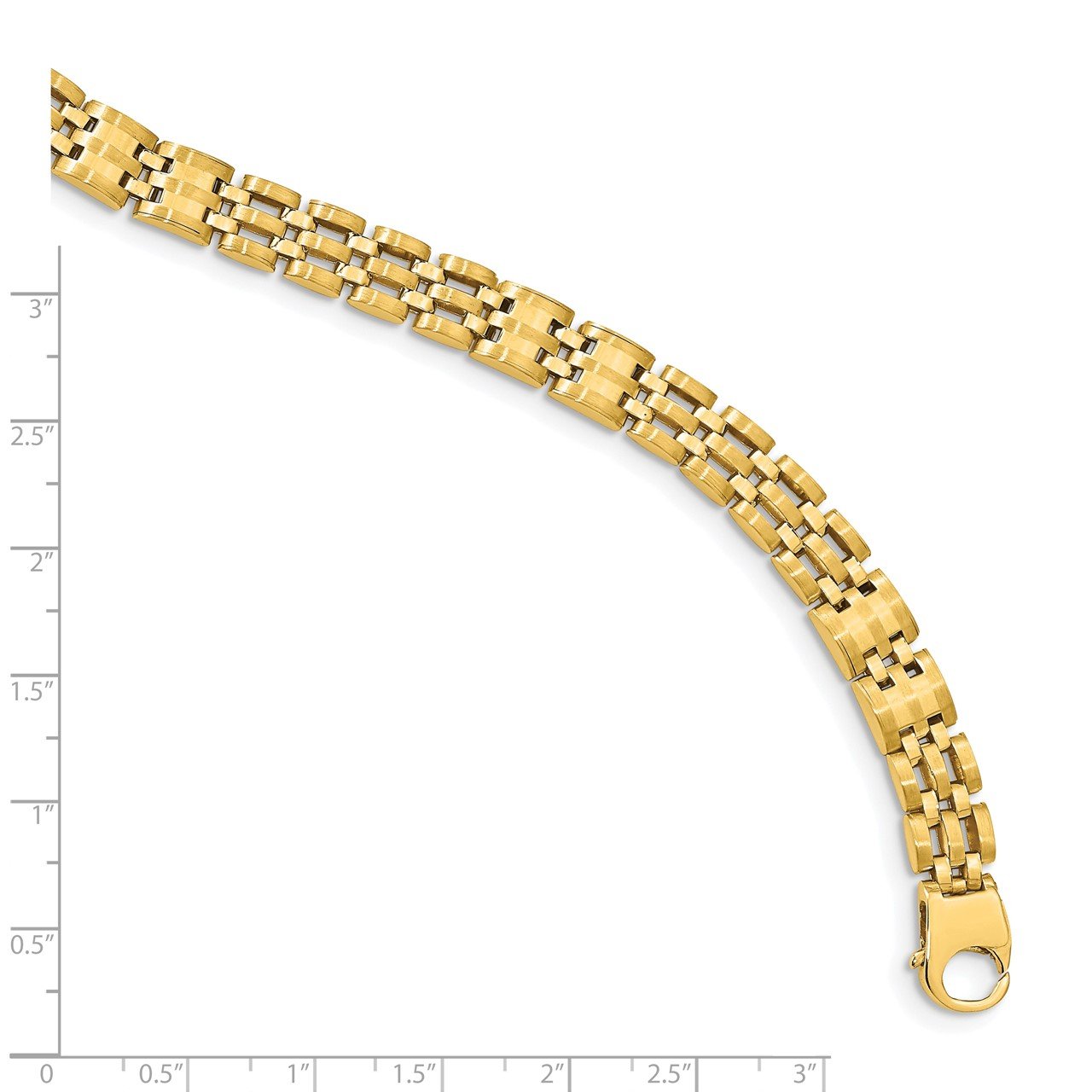 14k Satin and Polished Men's Link Bracelet-2