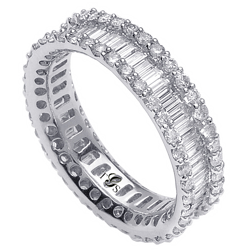 14K White Gold Diamond Band