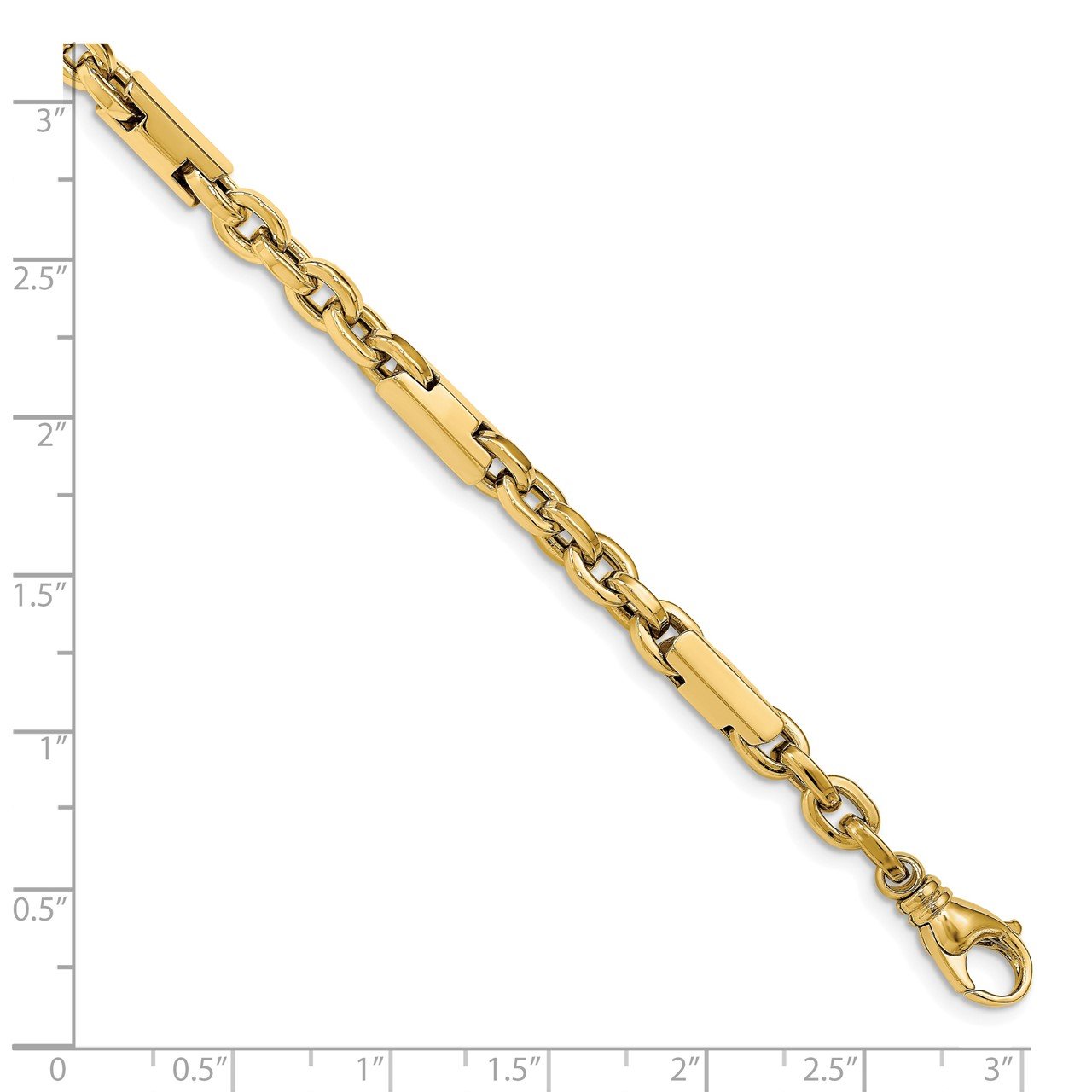 Leslie's 14k Men's Polished Fancy Link Bracelet-2