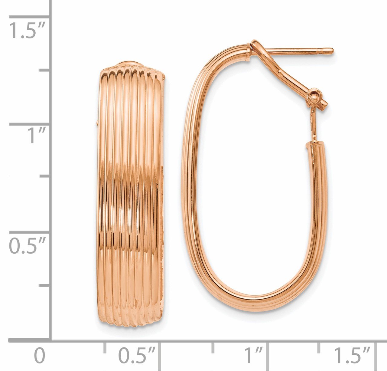 Leslie's 14k Rose Gold Polished Hoop Earrings-1