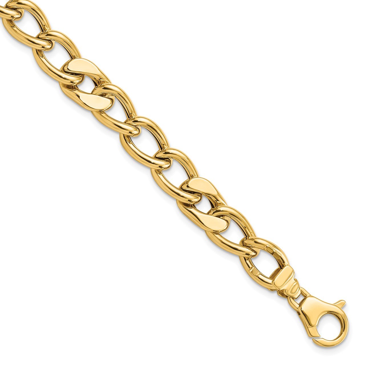 14K Polished Fancy Link Men's Bracelet