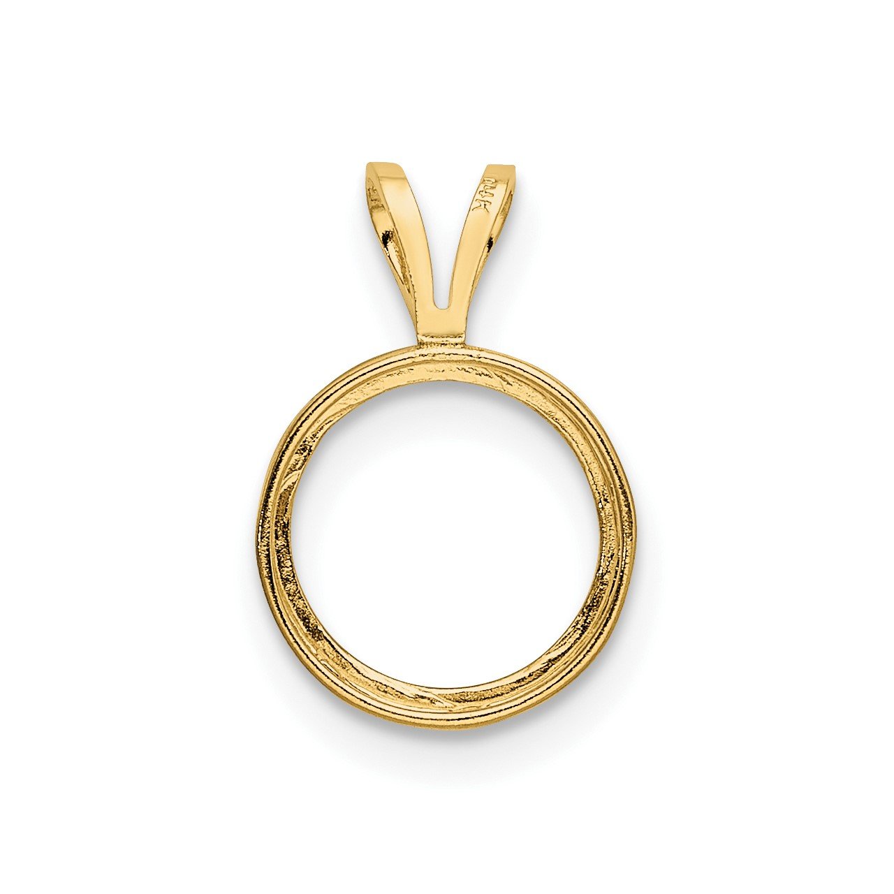 14k 8mm Round Bezel Pendant Mounting-2