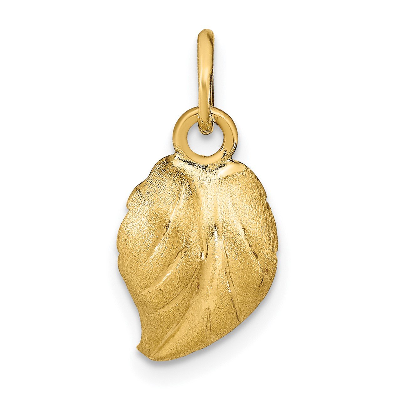 Leslies's 14K Polished and Brushed Leaf Pendant