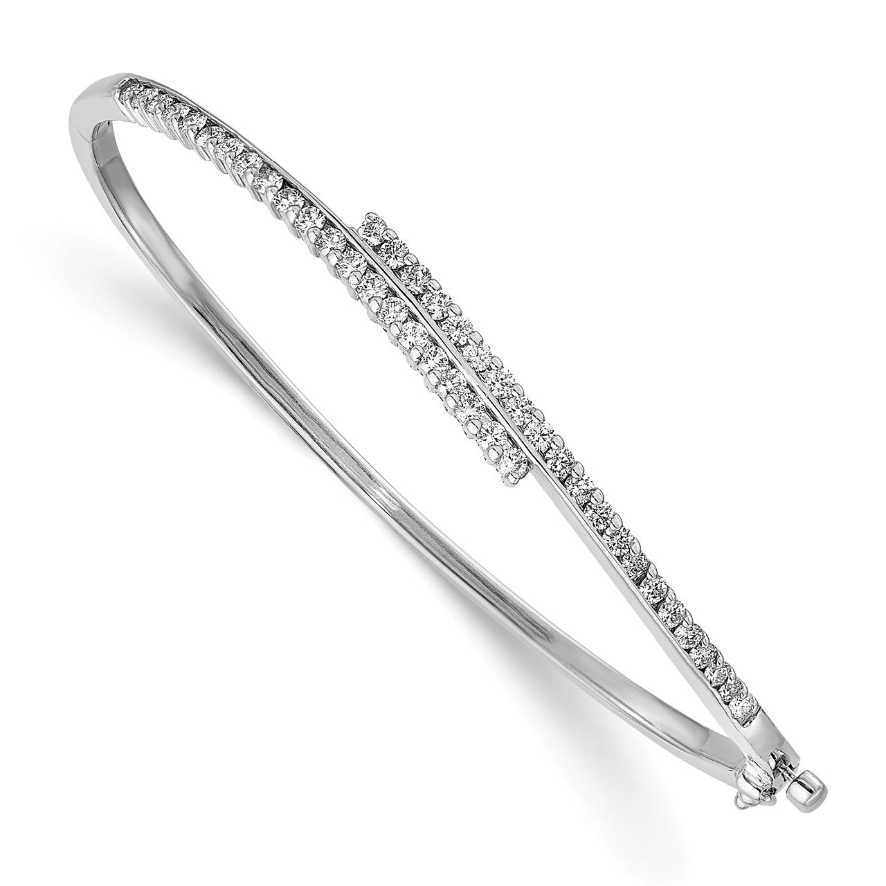 14k White Gold Hinged Bangle Bracelet Mounting