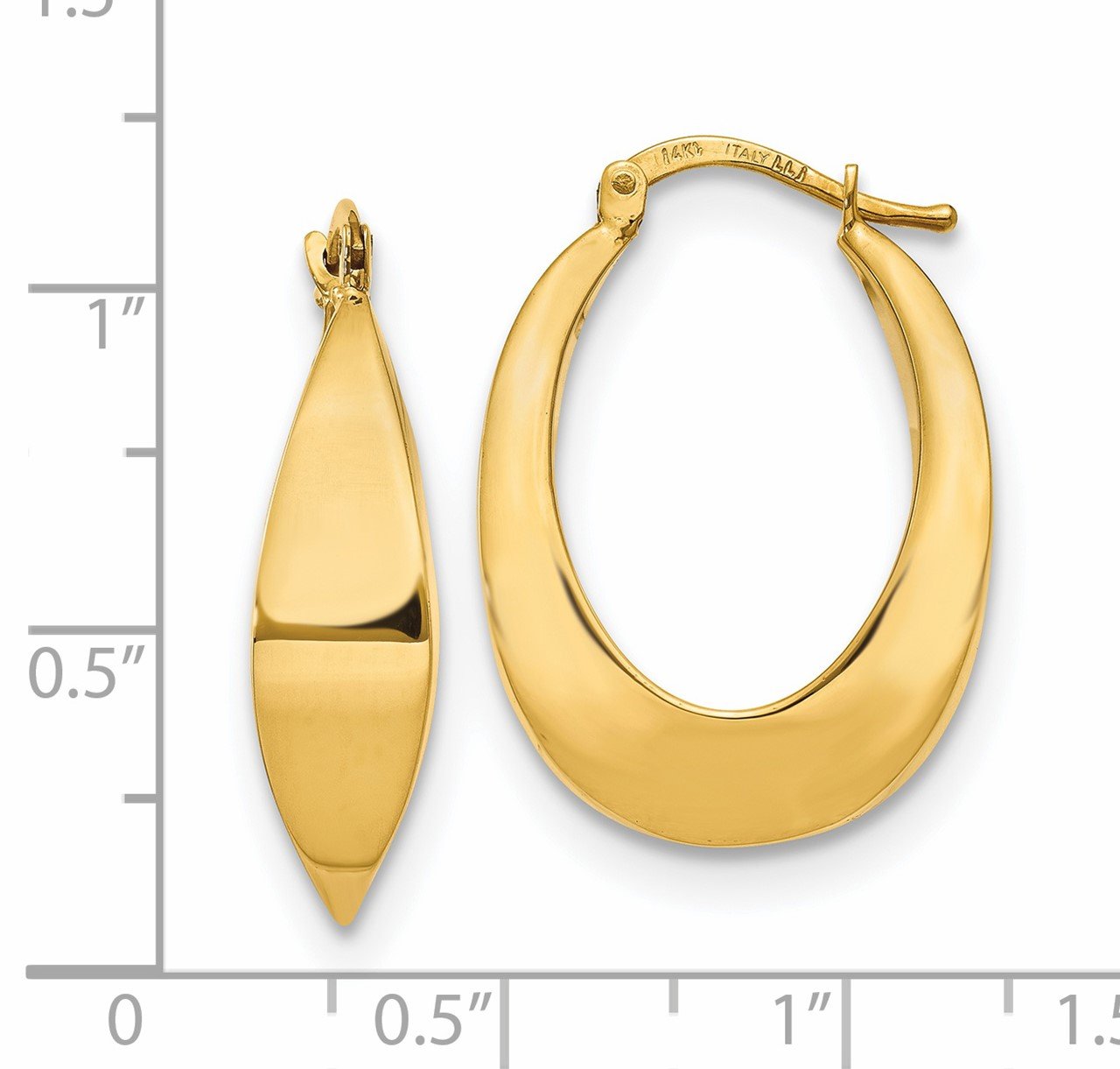 Leslie's 14K Polished Fancy Hoop Earrings-2