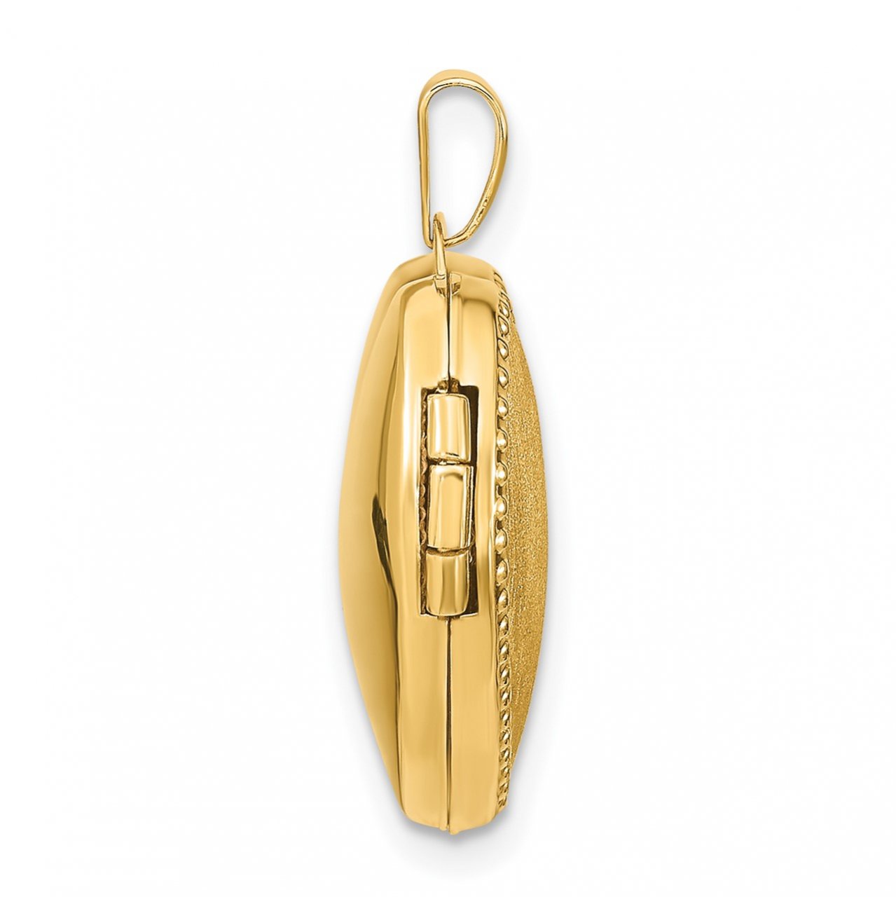 14k Brushed with Beaded Edge 18mm Heart Locket-1